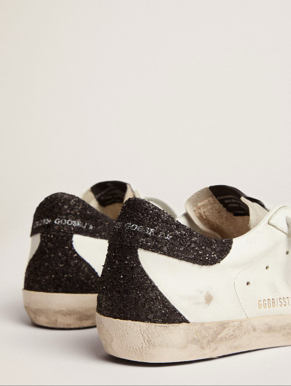 Super-Star Femme – Cuir Nappa & Paillettes Dorées