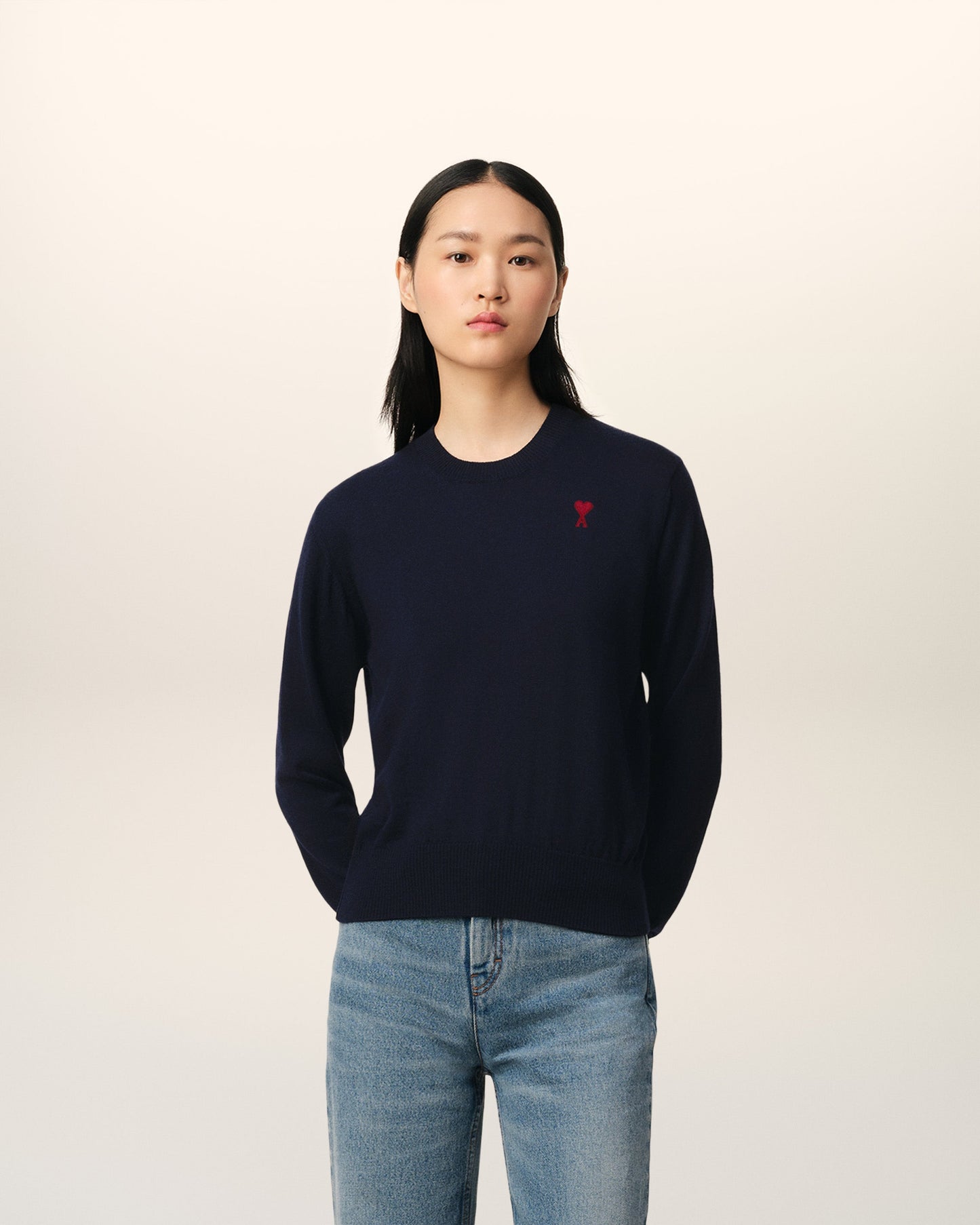 Pull col rond en laine
