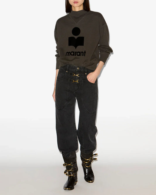 Sweatshirt Moby Femme Noir Délavé