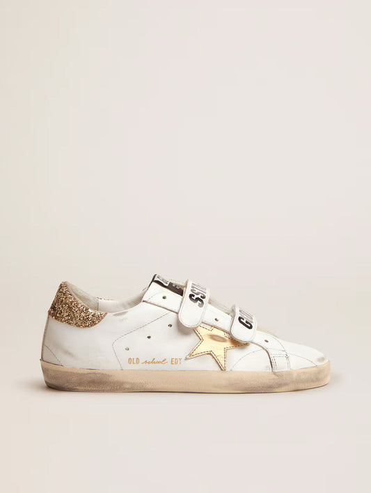 Old School Femme – Étoile Dorée en Cuir Lamé