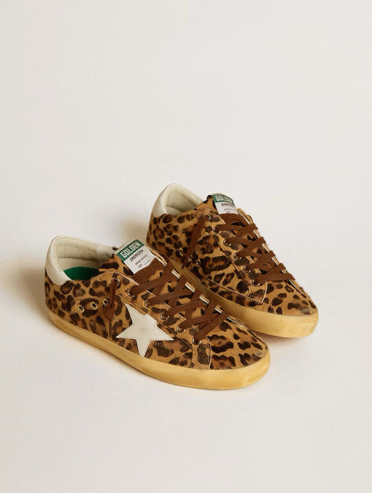 Super-Star LTD Femme – Cuir Façon Poulain à Imprimé Léopard
